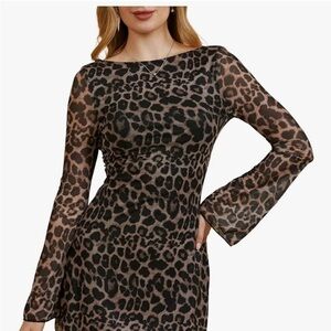 Open Back Leopard Print Mini Dress